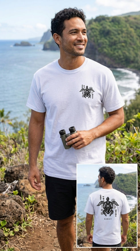 Tribal Turtle Screenprinted Hawaiian T-Shirt