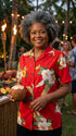 Pacific Legend Womens S to XXL Tropical Hibiscus Camp Shirt
