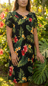 RJC Women's Tropical Summer Hibiscus Muumuu Dress