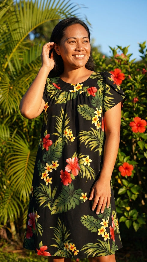 RJC Women's Tropical Summer Hibiscus Muumuu Dress