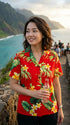 RJC Tropical Summer Hibiscus Women's Hawaiian Camp Shirt, view 3 of 9