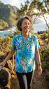 RJC Womens Watercolor Tropic Peasant Blouse