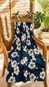 Women’s Smocked Tube Dress – White Hibiscus Fern Print