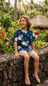 White Hibiscus Monstera Boy's Hawaiian Shirt