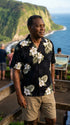 Pacific Legend Men's White Hibiscus Monstera Shirt