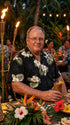 Pacific Legend Men's White Hibiscus Monstera Shirt
