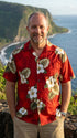 Pacific Legend Men's White Hibiscus Monstera Shirt