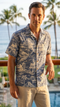 RJC Mens Woodcut Hawaiian II Reverse Shirt