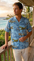 Aerial Island Dog Fight Mens Hawaiian Shirt
