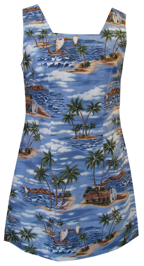 Polynesian Island Women's A-Line Hawaiian Short Tank Dress