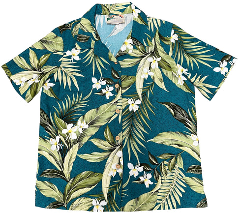 White Ginger Women's Hawaiian Camp Shirt