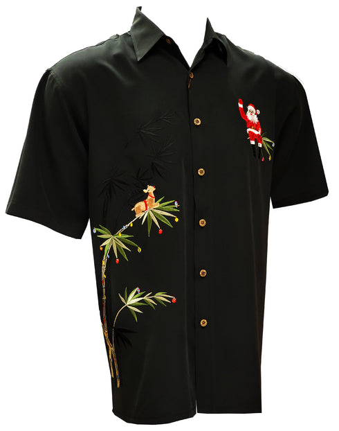 Flying Santa Embroidered Christmas Shirt