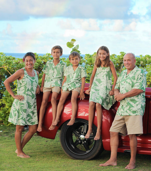 Hala Pineapples Hawaiian Aloha Boys Rayon Shirt