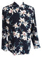 Paradise Found Mens Star Orchid Kamehameha Style Long Sleeve Shirt