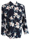 Star Orchid Kamehameha Style Men's Long Sleeve Hawaiian Shirt