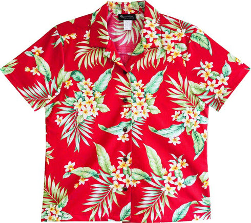 Sweet Plumeria Women's Hawaiian Camp Shirt
