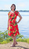 RJC Women's Tropical Summer Hibiscus Muumuu Dress