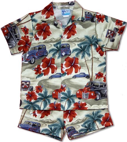 RJC Boys 6 Months to 7 Toddler Hibiscus Drag Racer 2pc Set