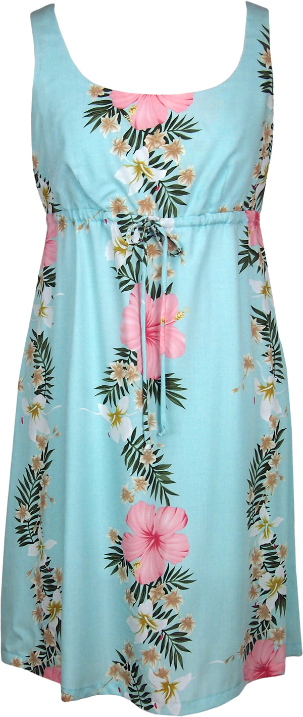 Paradise Lei Women's Empire Tie Front Hawaiian Dress (Regular Fit)