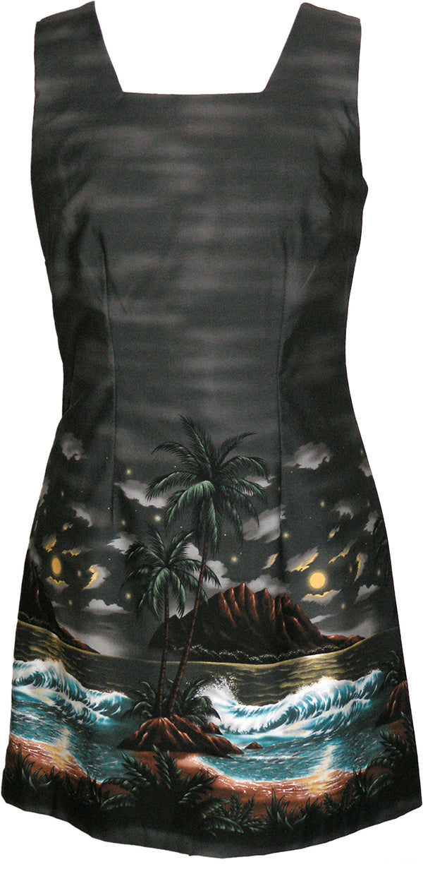 Moonlight Surf Women's A-Line Hawaiian Short Tank Dress