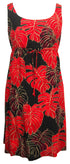 Monstera Leaf Women's Empire Tie Front Hawaiian Dress (Regular Fit)