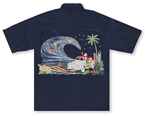 Bamboo Cay Mens Santa's Woody Island Embroidered Shirt