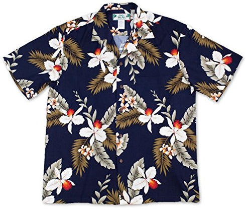 Two Palms Mens Hawaiian Orchid Rayon Shirt
