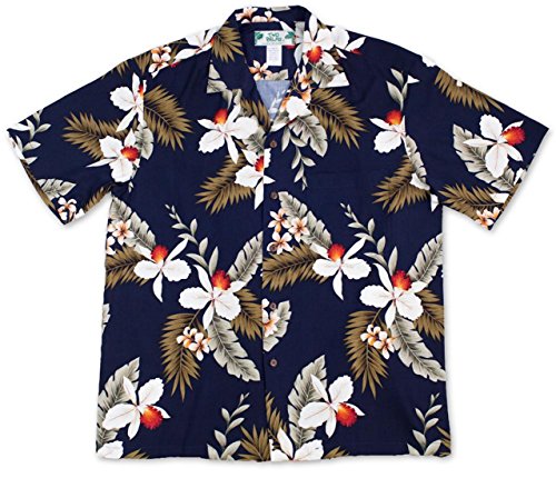 Two Palms Mens Hawaiian Orchid Rayon Shirt