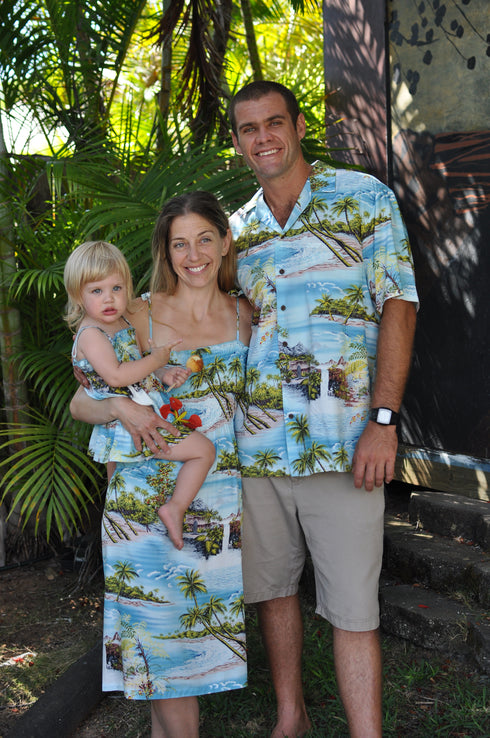 Paradise Island Surf Girl's Hawaiian Smocked Dress