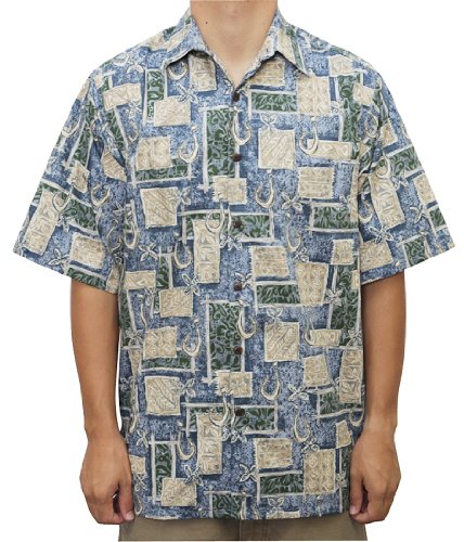 Go Barefoot Mens Fish Hooks Peached Cotton Shirt