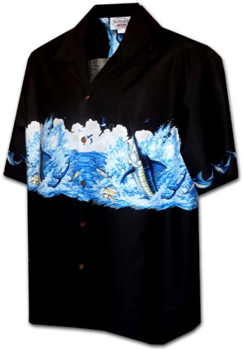 Pacific Legend Mens Deep Water Ocean Marlin Shirt