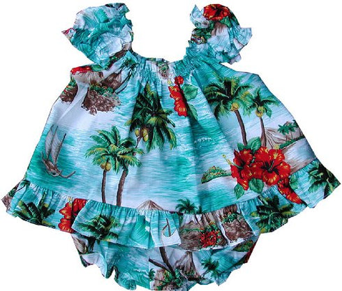 RJC Baby Girls Red Hibiscus Island Puff Sleeve 2pc Set