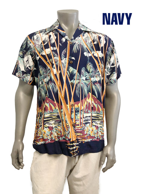Pineapple Juice Mens Hawaiian Palm Shirt