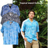 Tropical Island Outlines Hawaiian Aloha Mens Rayon Shirt