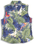 Parrots Monstera Women's Fitted Sleeveless Cotton Aloha Blouse