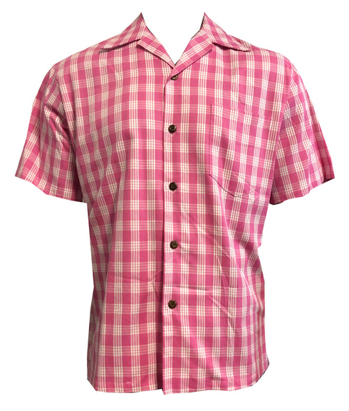 Men's Classic Hawaiian Paniolo Palaka Plaid Shirt