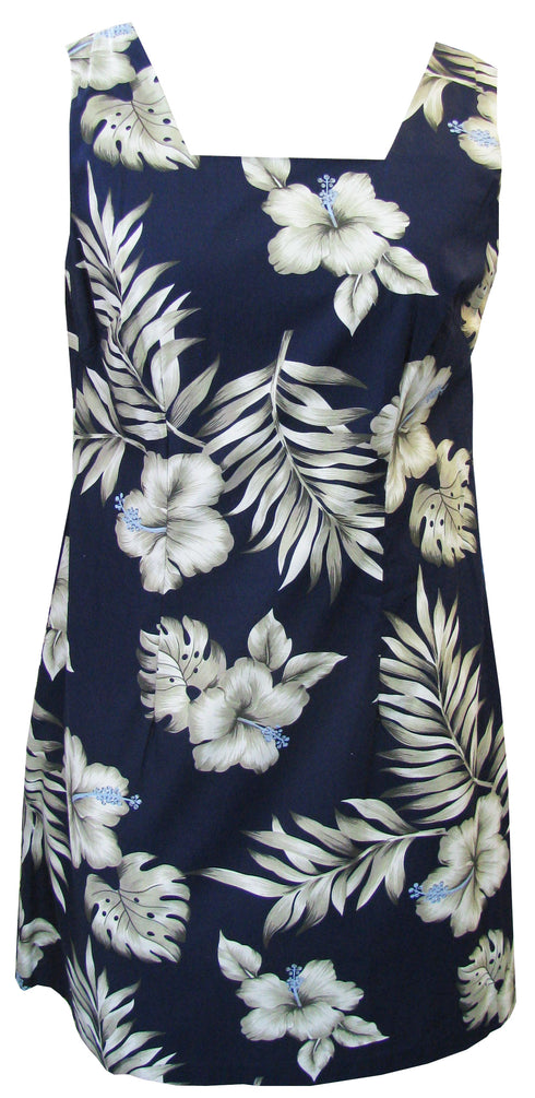 Hibiscus Monstera Women's A-Line Hwaiian Short Tank Dress