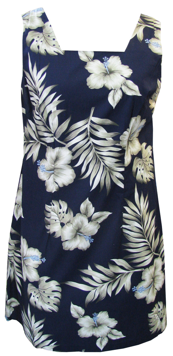 Hibiscus Monstera Women's A-Line Hwaiian Short Tank Dress
