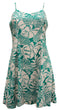 Pareau Leaves Women's Princess Seam Flared Hawaiian Dress (Petite Size)