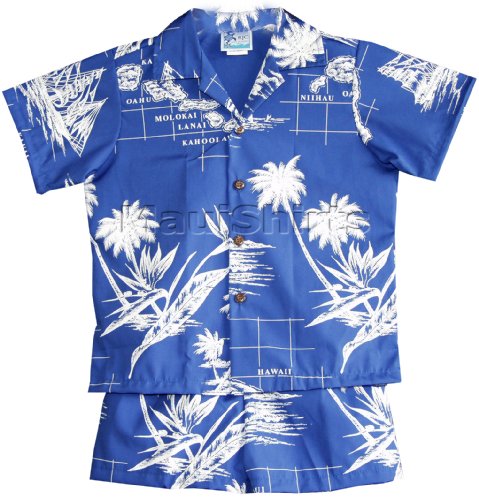 RJC Boys Hawaiian Island Map 2pc Set