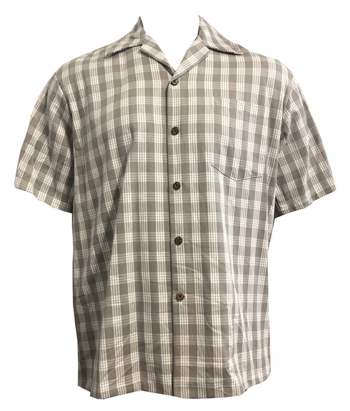 Men's Classic Hawaiian Paniolo Palaka Plaid Shirt
