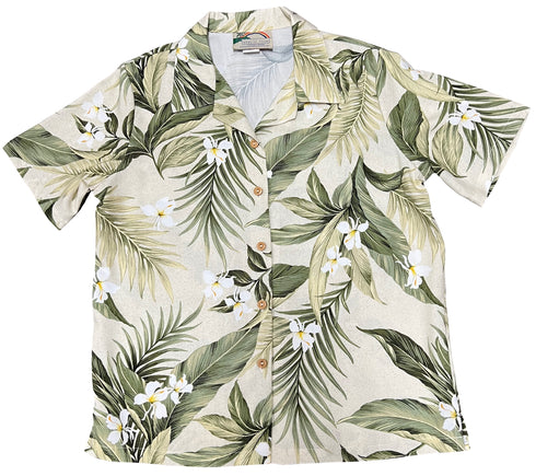 White Ginger Women's Hawaiian Camp Shirt