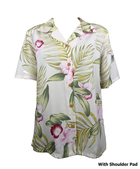 Pacific Orchid Women's Hawaiian Camp Shirt