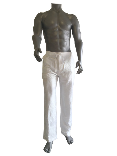 Mens White Linen Rayon Drawstring Pants Sizes S-2X