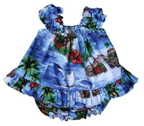 RJC Baby Girls Red Hibiscus Island Puff Sleeve 2pc Set