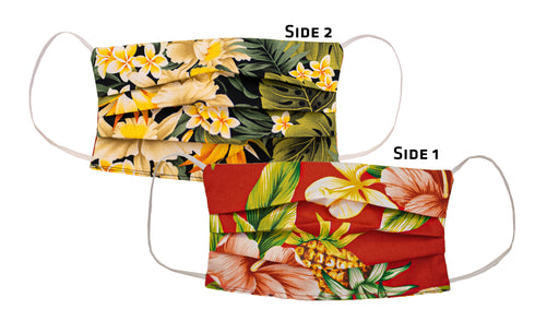 RJC Hawaiian Pleated Cotton Face Masks