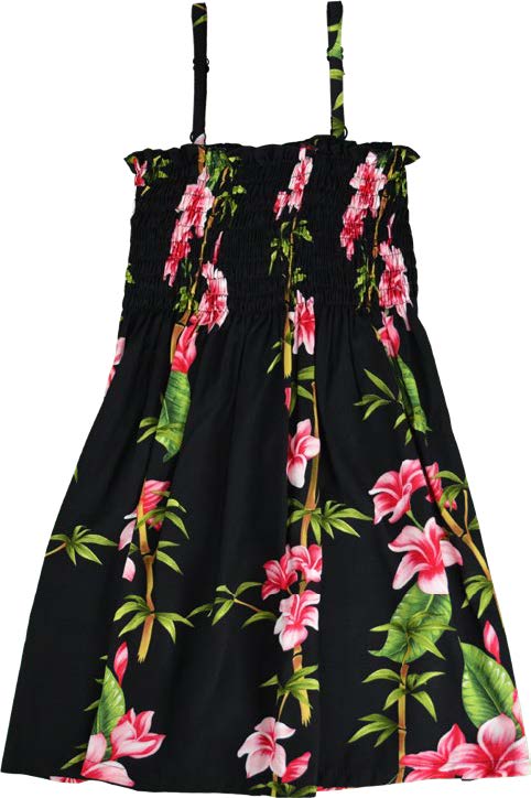 Plumeria Bamboo Panel Girl's Hawaiian Smocked Dress