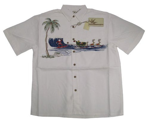 Bamboo Cay Men's Santa Dropping In Embroidered Shirt