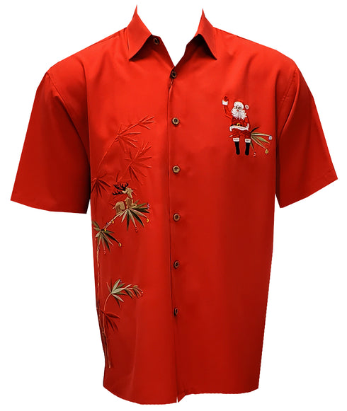 Flying Santa Embroidered Christmas Shirt