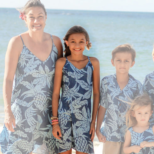 Hala Pineapples Hawaiian Girls Scarf Hem Dress